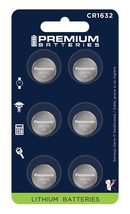 Premium Batteries CR1632 Battery 3V Lithium Coin Cell Child Safe (6 Pack) - £6.74 GBP