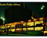 Night View Seattle Public Library Seattle Washington WA UNP Chrome Postc... - $3.91
