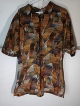 Vintage Norm Thompson Shirt Cotton Lawn Wild Fall Abstract Pattern Mens XXL - £15.77 GBP