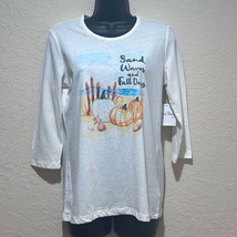 New Women&#39;s Size Small Coral Bay &quot;Sand, Waves &amp; Fall Days&quot; Pumpkin Thanksgiving - $24.99