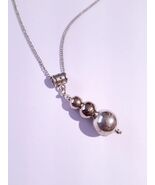 Silver triple ball necklace Boho necklace modern art necklace Silver thr... - $34.00