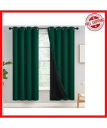 Luxurious 100% Cotton Blackout Curtains 72 Inch Length - Emerald Green E... - $1,129.41 MXN