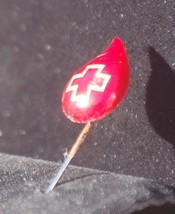 Red Cross Blood Drop Lapel Stick Pin - £5.51 GBP