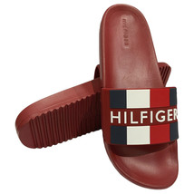 NWT TOMMY HILFIGER MSRP $54.99 MEN&#39;S RED SLIP ON SLIDES SANDALS SIZE 11 - £22.58 GBP