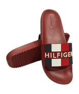 NWT TOMMY HILFIGER MSRP $54.99 MEN&#39;S RED SLIP ON SLIDES SANDALS SIZE 11 - £22.58 GBP