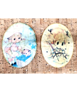 Vintage 1960s 70s Lot of 2 MAM Originals Oval Ceramic Wall Hangings Girl... - £28.39 GBP