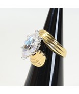 Fashion Gold Tone Ring with Cubic Zirconia Diamond Size 10-1/2 - $10.98 CAD