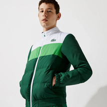 Lacoste Men&#39;s Quilted Water-Resistant Jacket GREEN/WHT Insulated Size L New W Tg - £97.68 GBP