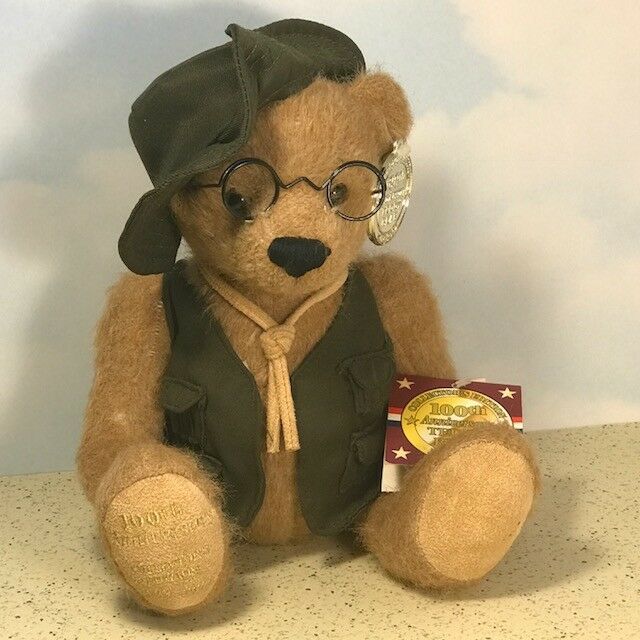 Primary image for VINTAGE COLLECTOR CHOICE DAN DEE TEDDY BEAR NEW TAGS 100TH ANNIVERSARY GLASSES