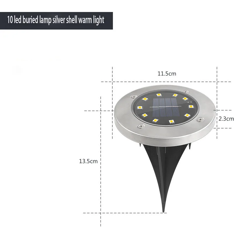 10LED Solar Power Disk Light Outdoor Garden Solar Waterproof Sensing Underground - £131.24 GBP