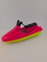 Neon Pink Jet Ski Toy Lanard Toys 1991 6.5&quot; Yellow Doll Seadoo  - $7.99
