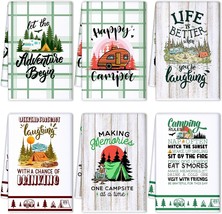 Oudain 6 Pieces Camping Kitchen Towels Camping Decor Dish Towels Kitchen... - £35.38 GBP