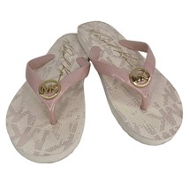 Michael Kors PVC Jet Set Logo Flip Flops 8 Blush Pink - $24.74