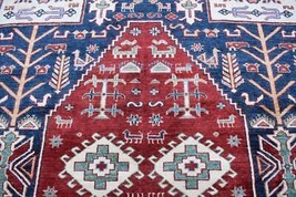 9&#39;2 x 12 Super Kazak Handmade Pictorial Animal Carpet Vege Dyed Wool Area Rug - $2,849.05