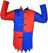 Multi Colored Medieval Thick Padded Gambeson ABS (Yellow &amp; Red, Chest up to 59 i - £76.26 GBP