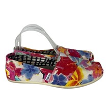 TOMS Floral Alpargatas Womens Size 8.5 Flats Comfort Shoes - £14.35 GBP