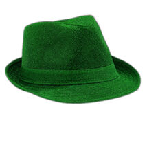 Glittery Finish Soft Green Fabric Fedora Non Light Up - $9.93