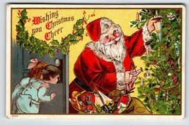 Christmas Postcard Santa Claus X-mas Tree Children Julius Bien 1908 Series 600 - £17.91 GBP