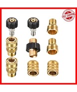 Durable Brass Pressure Washer Adapter Set – M22 &amp; 3/4 Quick Connect, 9 P... - $50.95 CAD