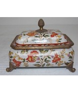 Decorative Victorian Art Nouveau Style Porcelain Vanity Box - $940.83 MXN
