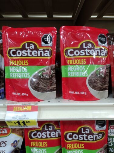 4X LA COSTENA FRIJOLES NEGROS REFRITOS / REFRIED BLACK BEANS - 4 BOLSAS 400g c/u - $22.24