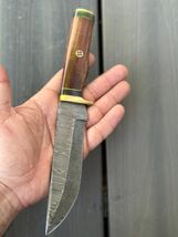 10” Bowie Knife Forged Damascus Fixed Blade Hunting Tactical Outdoor Cam... - $23.72