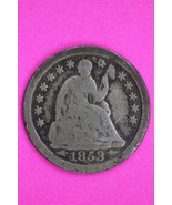 Bent 1853 O Seated Liberty Half Dime Silver Guaranteed Authentic &amp; Genui... - $24.99