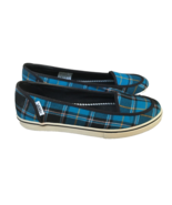Vans Classic Carter Slip-on Sneakers Blue Plaid Patchwork Women’s 6.5 Flats - $55.50 CAD