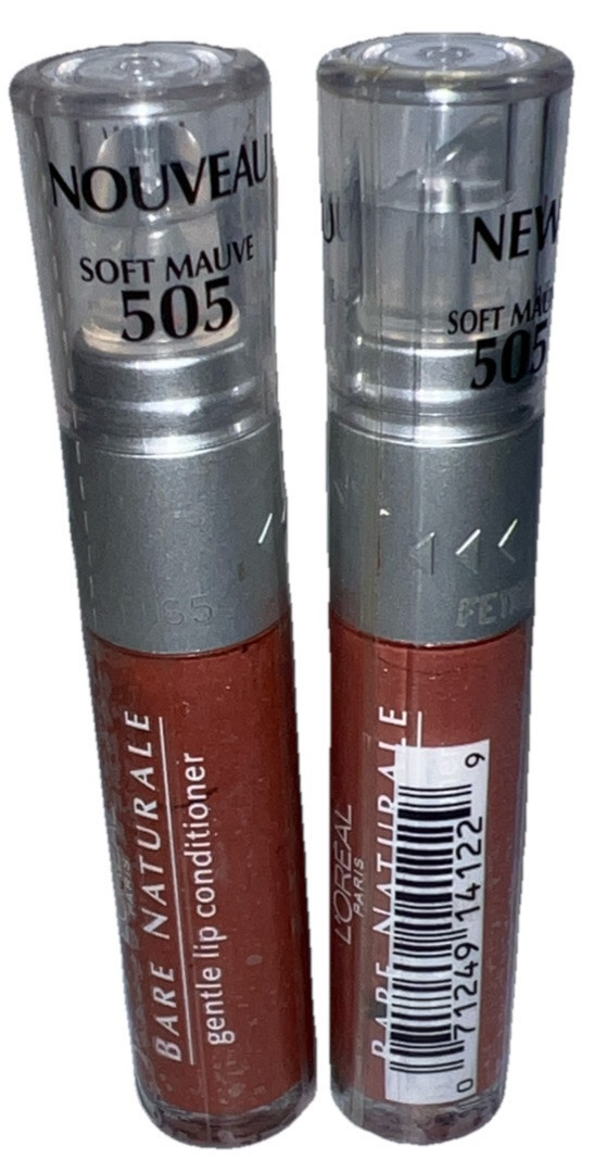(PACK OF 2) Loreal Bare Naturale Lip Conditioner #505 SOFT MAUVE (New/Se... - $9.89