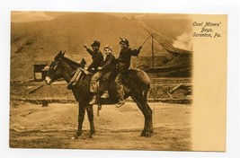 Coal Miners&#39; Boys on a Donkey UDB Sepia Postcard Scranton Pennsylvania  - £59.21 GBP