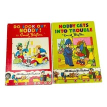 Noddy Books Enid Blyton Lot 2 Do Look Out &amp; Trouble  Vol 8 &amp; 15 PB 1960s CB - $22.72