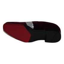 Men Formal shoes After midnight Velvet silver Crystal Slip on 6715 Burgundy new. image 5