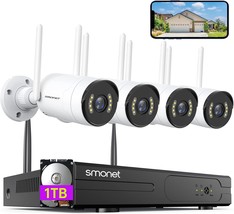 [Spotlight,2-Way Audio] Smonet 2K Wifi Security Camera System,1Tb Hard D... - $222.81