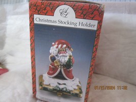 Santa Christmas Stocking Holder Hanger Caught Surprised Vintage - £8.01 GBP