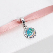 925 Sterling Silver Exclusive Jamaica Beach Dangle Charm with Enamel Pendant  - £14.22 GBP
