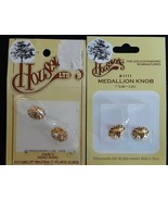 Houseworks Gold Plated Brass Medallion Knobs 1111 Two 2-Packs 1&quot; Scale - $14.88 CAD