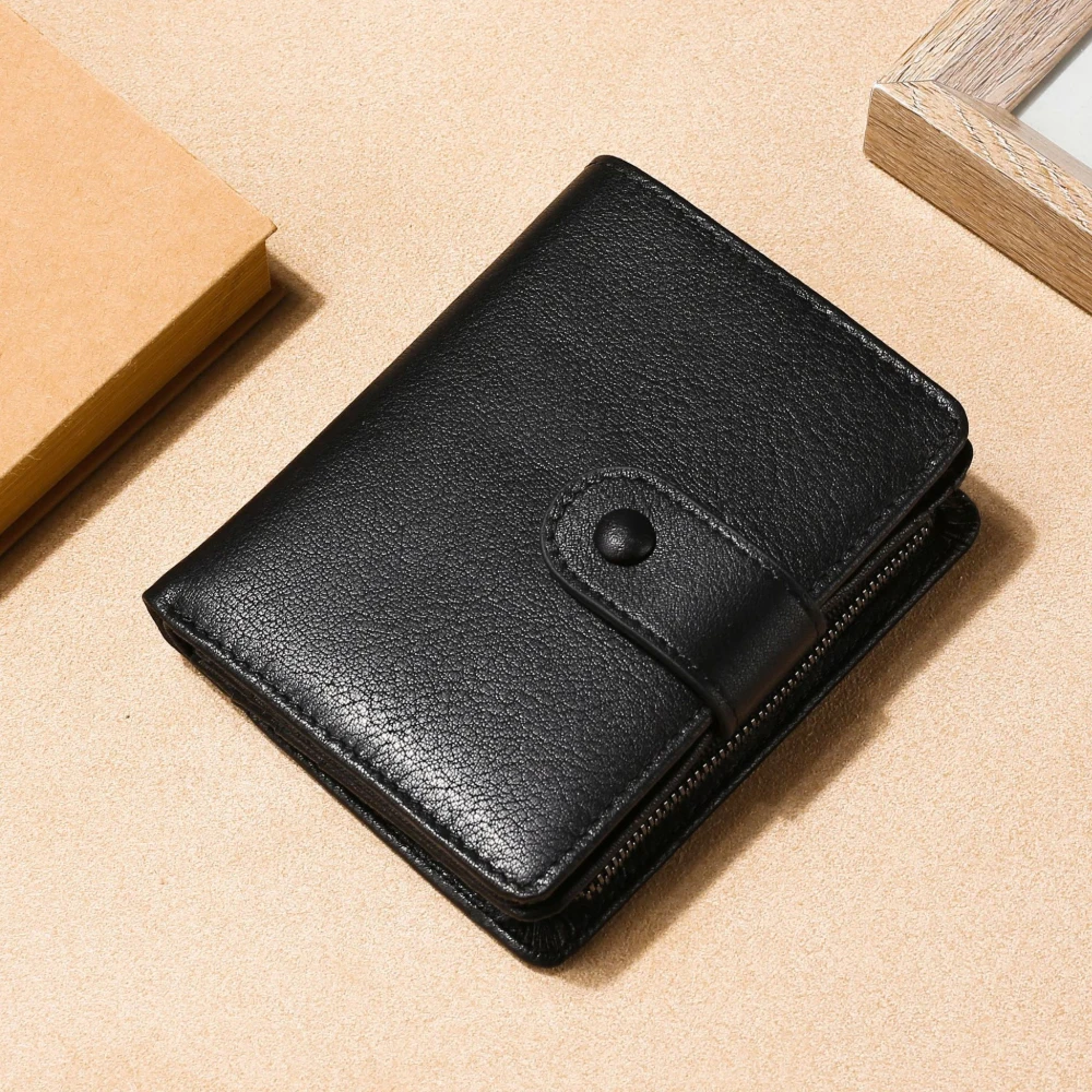 Men&#39;s Wallet Men Small RFID Blocking Pocket Crazy Horse Genuine Leather Wallet W - £24.39 GBP