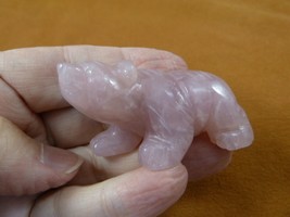 (Y-BEA-WA-591) little rose Quartz crystal BEAR FIGURINE gemstone I love bears - £13.95 GBP