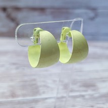 Vintage Clip On Earrings Pastel Green Chunky Hoops - Some Marks - £6.38 GBP