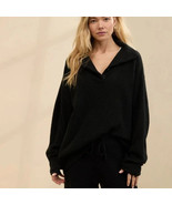 AERIE cozy black Chunky button sweater Medium - $12.00
