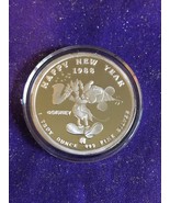 Disney Mickey Mouse Merry Christmas 1987 Happy New Year 1988 999 Silver ... - $64.95