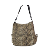 Large Tote Leopard Print Shoulder Bag Side Pockets Faux Leather Adjustab... - £19.55 GBP