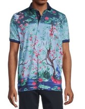 New Greyson Polo Shirt Mens Sz M Magic Garden Floral Golf Performance Wolf Logo - £45.41 GBP