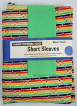 Vintage NWT Short Sleeve Knit Top Sewing Kit Green Striped Fabric Distributors - £11.87 GBP