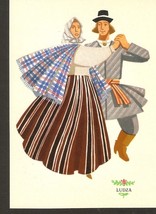 Folklore Latvia Liesma LUDZA Dance Couple Man Woman in National Costumes... - £5.27 GBP