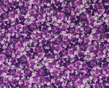 Cotton Floral Painting Garden Springtime Purple Fabric Print by the Yard... - £9.45 GBP