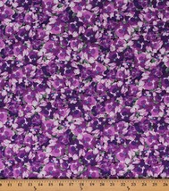 Cotton Floral Painting Garden Springtime Purple Fabric Print by the Yard D767.66 - £9.55 GBP