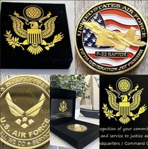 U S Air Force F-22 Raptor Challenge Coin Usa F - £18.00 GBP