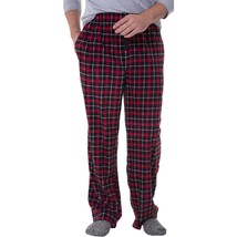 Men&#39;s Fruit Of The Loom Fleece Sleep Lounge Pants XL 40-42 Red Plaid NEW - £10.83 GBP