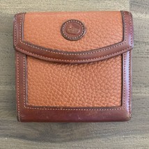 Dooney &amp; Bourke Vintage Leather Taupe British Tan Card Wallet Kiss Lock - £31.63 GBP